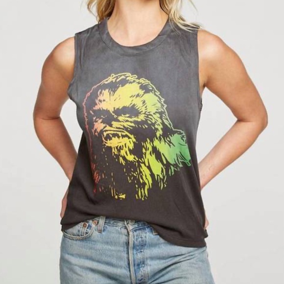 NWT Chaser | Chewie Star Wars Muscle Tank Faded Black XS - Picture 1 of 9